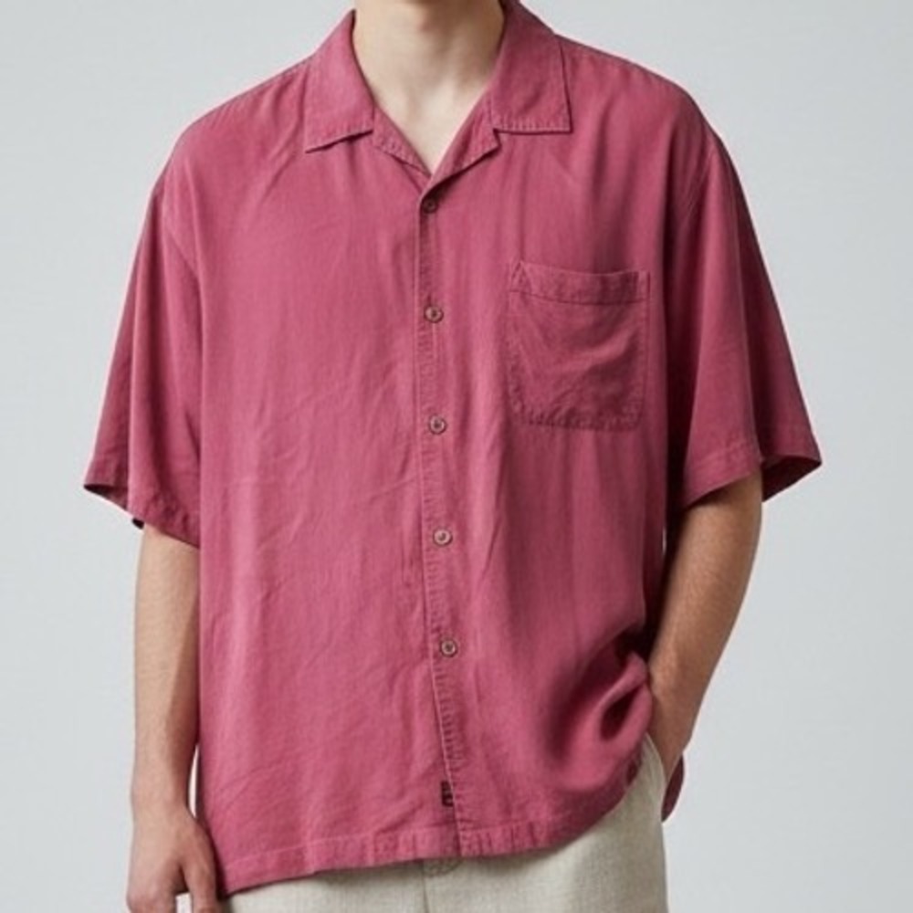 Tommy Bahama‎ Mens Large Red 100% Silk Short Sleeve Camp Shirt Luau vacation